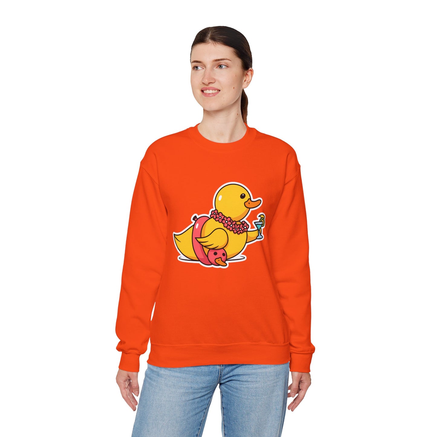 Unisex Heavy Blend™ Crewneck Sweatshirt (Tropical Duck)
