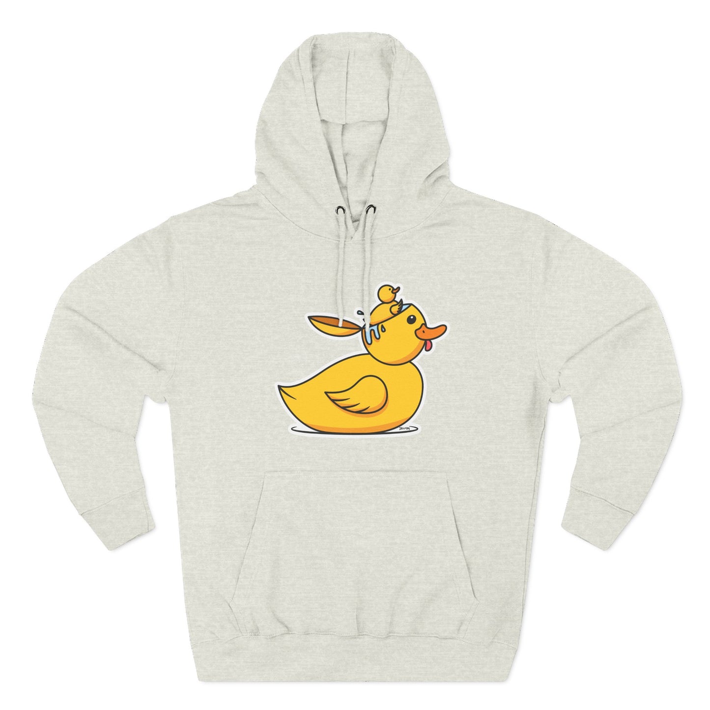 Three-Panel Fleece Hoodie (Duck Bird Brain)