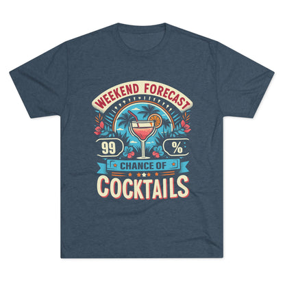 Unisex Tri-Blend Crew Tee (99% Chance of Cocktails)