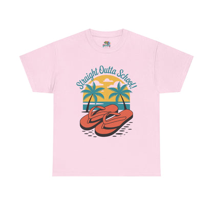 Unisex Heavy Cotton Tee (Straight Outta School)