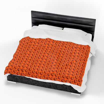Velveteen Plush Blanket (Basketball)