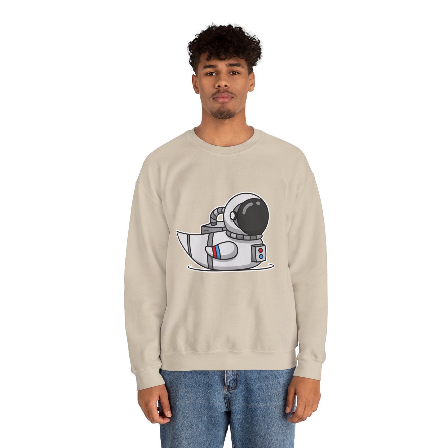 Unisex Heavy Blend™ Crewneck Sweatshirt (Astronaut Duck)