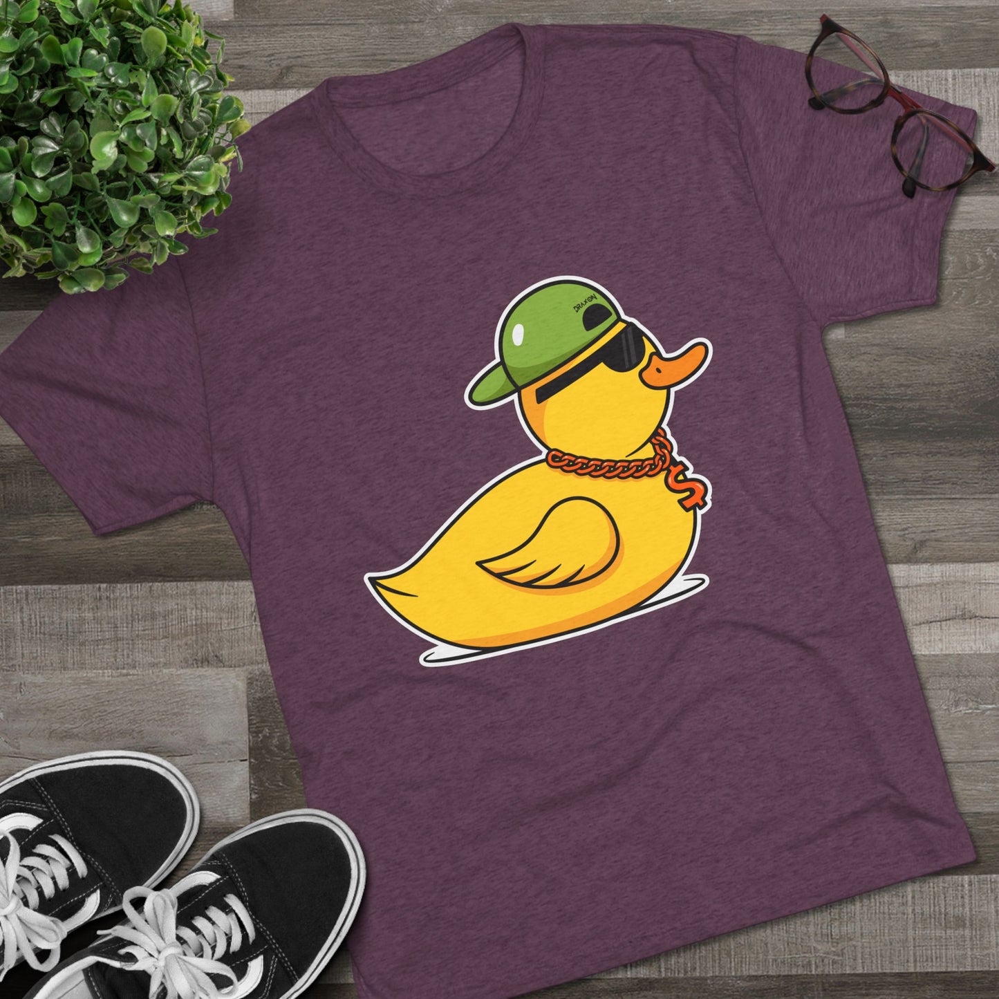 Unisex Tri-Blend Crew Tee (Ninja Duck)