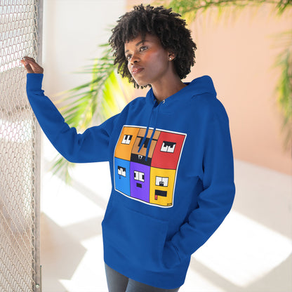 Three-Panel Fleece Hoodie (Emotion Blocks)