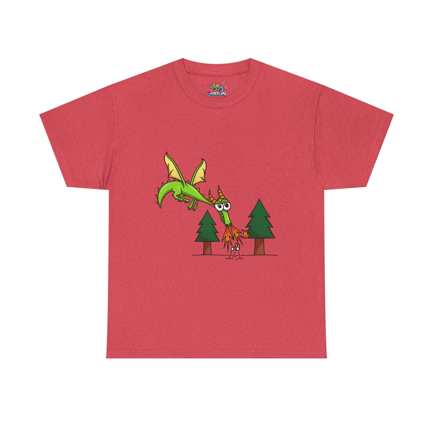 Unisex Heavy Cotton Tee (Flaming Dragon)