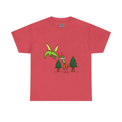 Unisex Heavy Cotton Tee (Flaming Dragon)