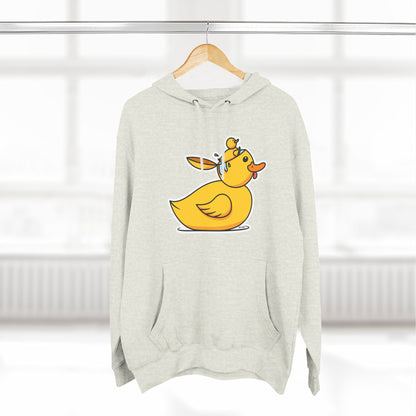 Three-Panel Fleece Hoodie (Duck Bird Brain)