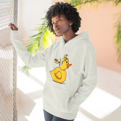 Three-Panel Fleece Hoodie (Duck Bird Brain)