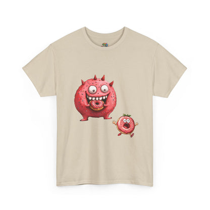 Unisex Heavy Cotton Tee (Donut Monster eating Donut)