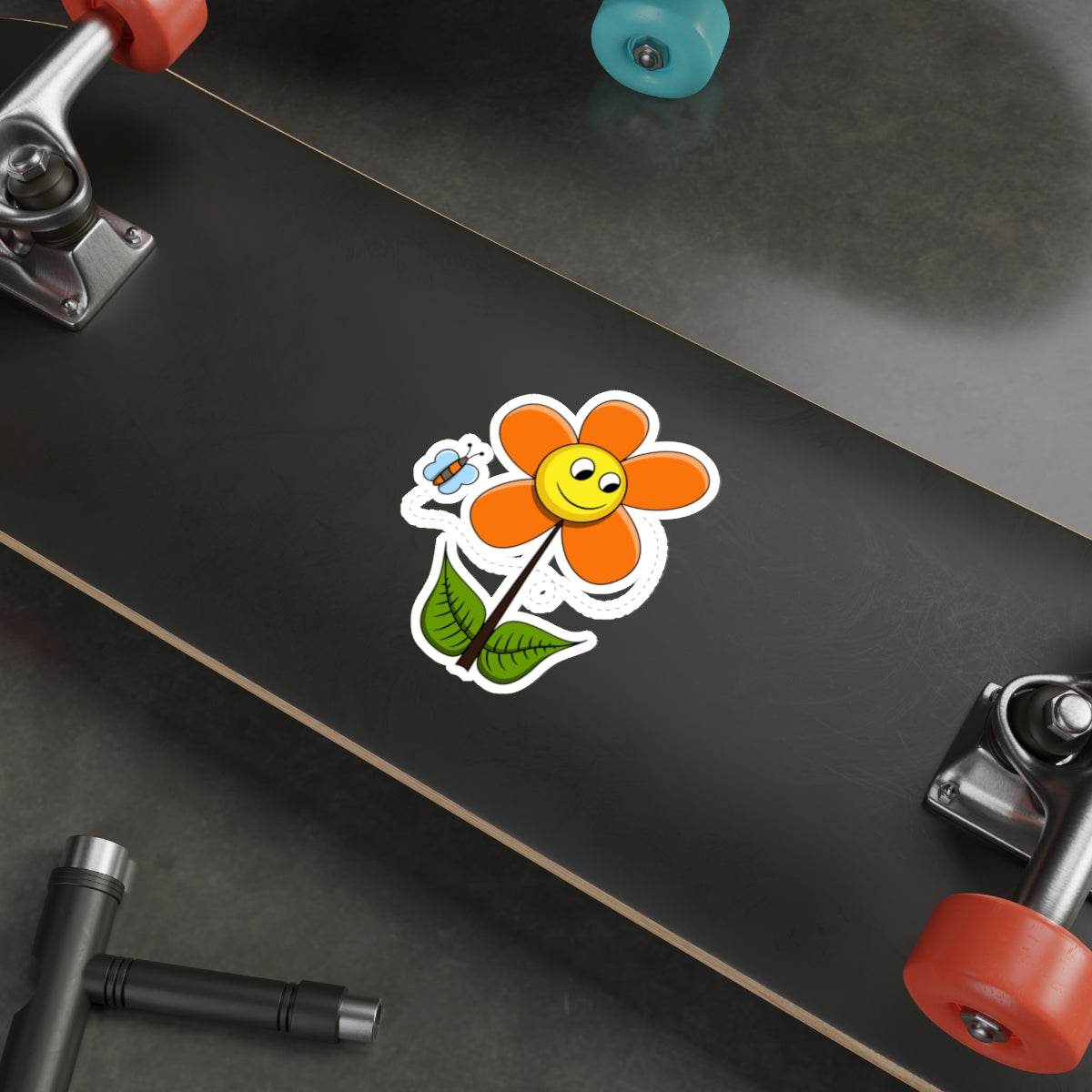 Die-Cut Stickers | Vibrant Art for Personalization (Flower & Butterfly with face)