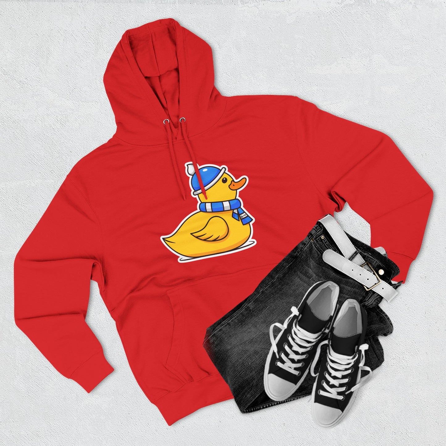 Three-Panel Fleece Hoodie (Chilly Duck)