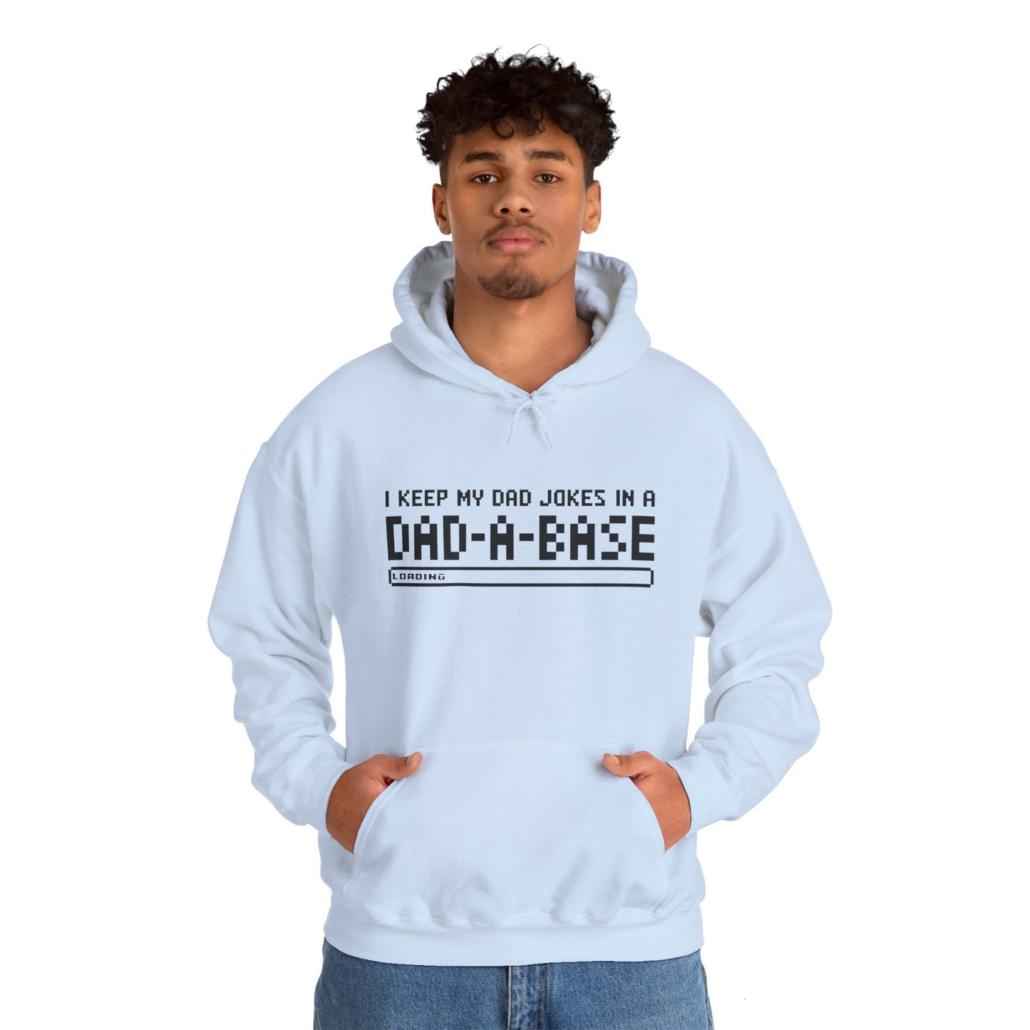 Dad Jokes Hoodie - Unisex Heavy Blend™ Sweatshirt (Keep my Jokes in a Dad-A-Base)