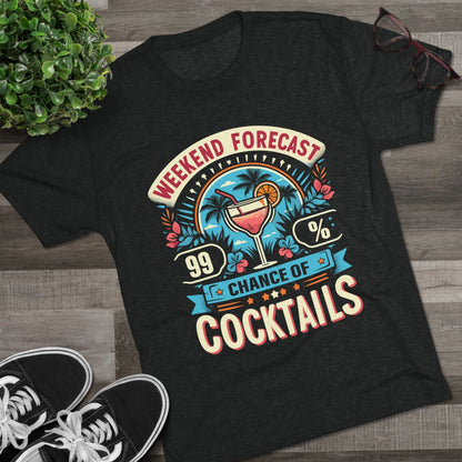 Unisex Tri-Blend Crew Tee (99% Chance of Cocktails)