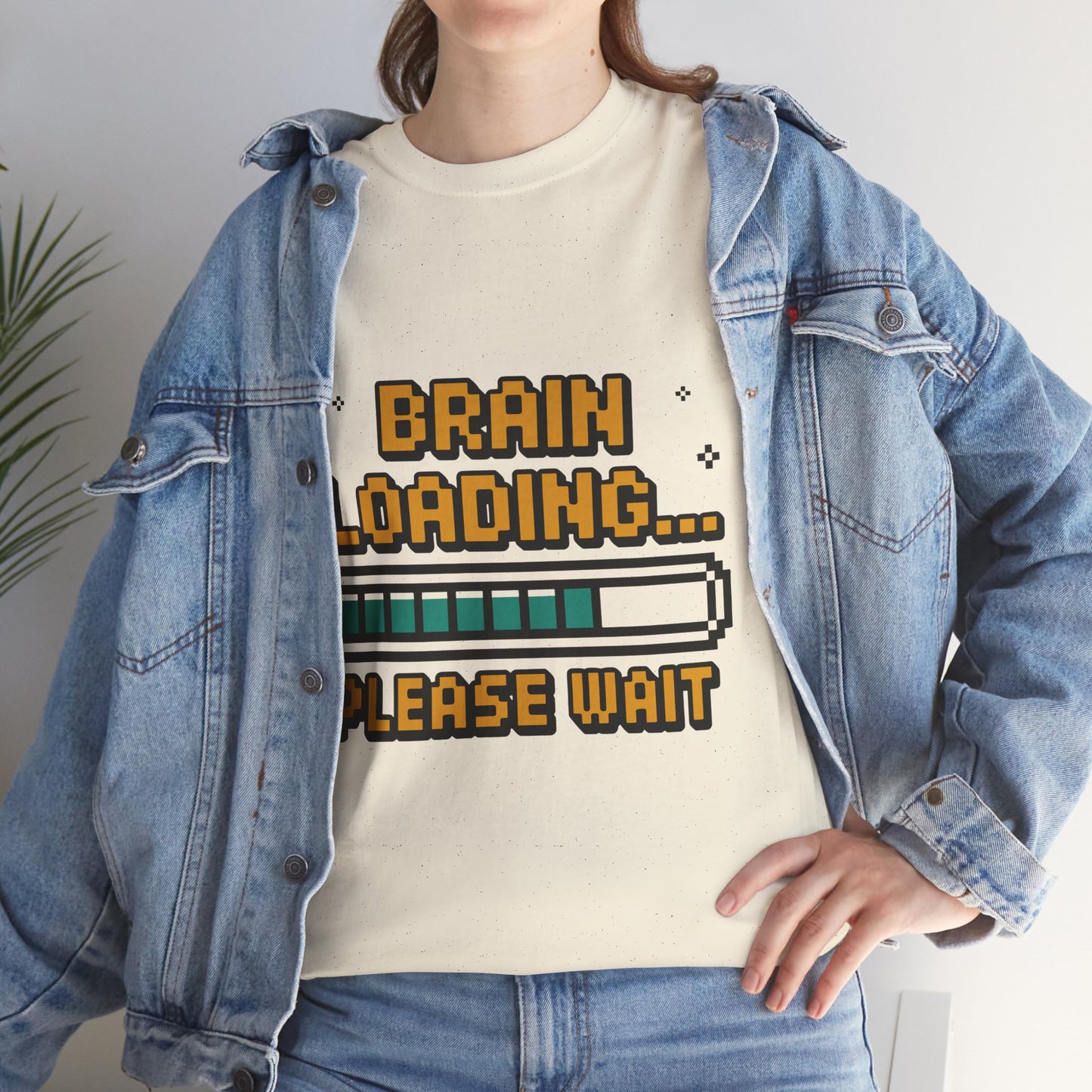 Unisex Heavy Cotton Tee (Brain Loading...Please Wait)