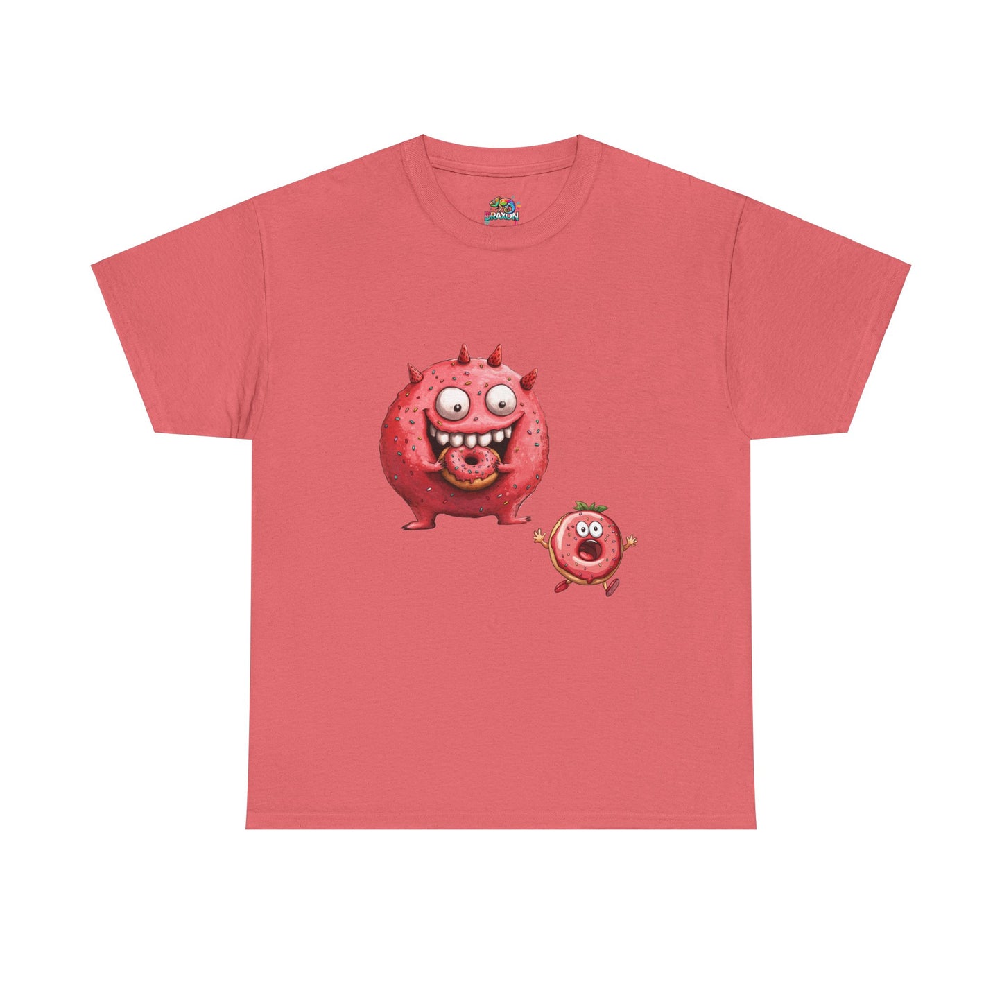 Unisex Heavy Cotton Tee (Donut Monster eating Donut)