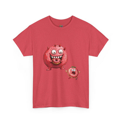 Unisex Heavy Cotton Tee (Donut Monster eating Donut)