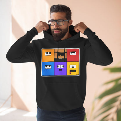 Three-Panel Fleece Hoodie (Emotion Blocks)