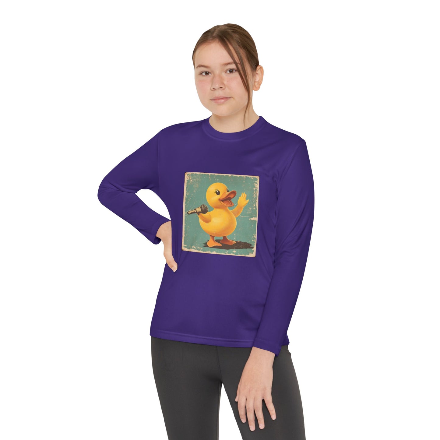 Youth Long Sleeve Competitor Tee (Karaoke Duck)