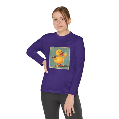 Youth Long Sleeve Competitor Tee (Karaoke Duck)