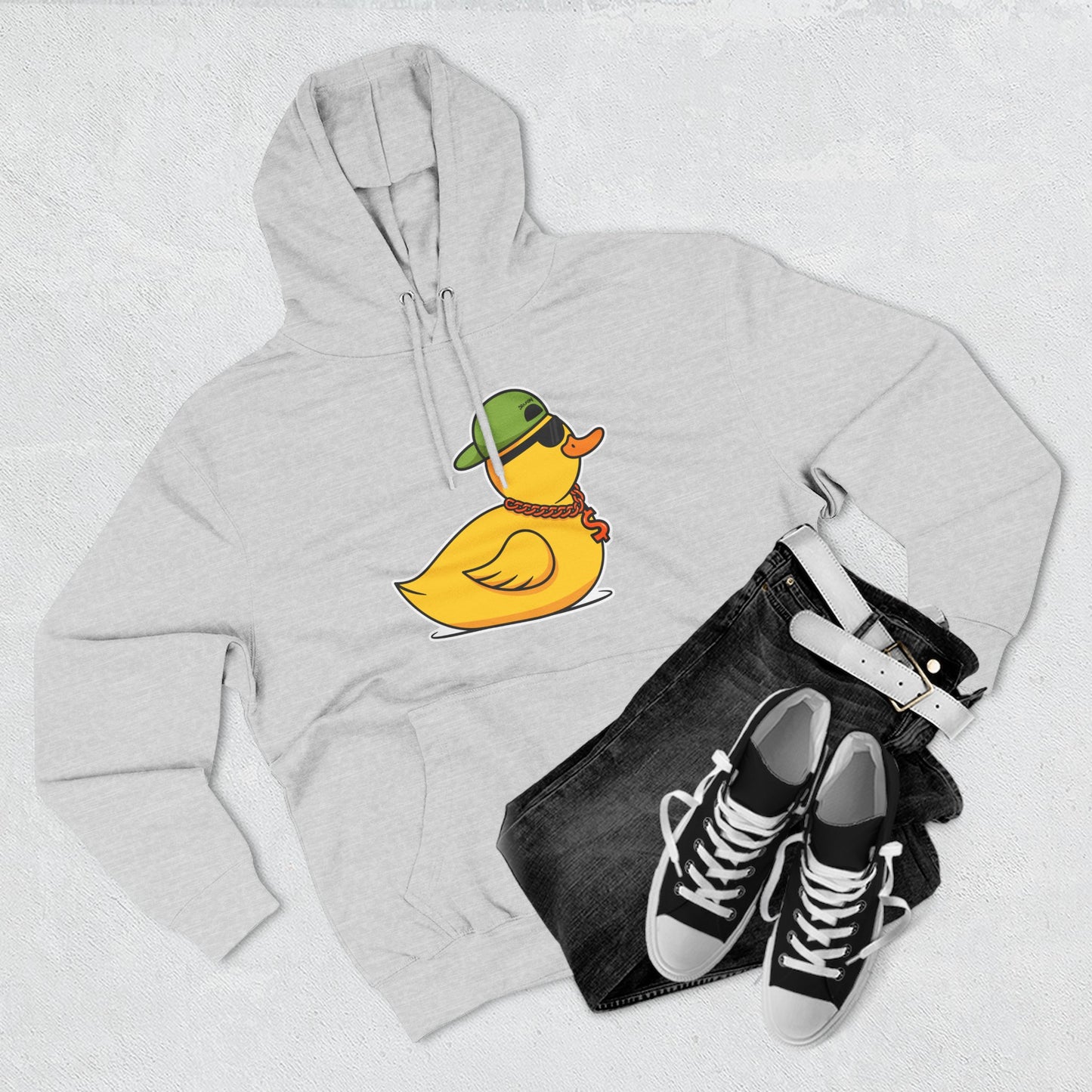 Three-Panel Fleece Hoodie (Gangster Duck)