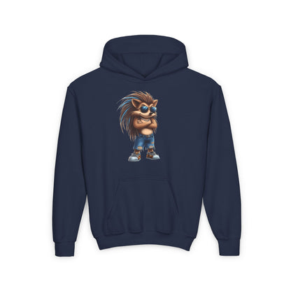 Youth Heavy Blend Hooded Sweatshirt (Cool Hedgehog)