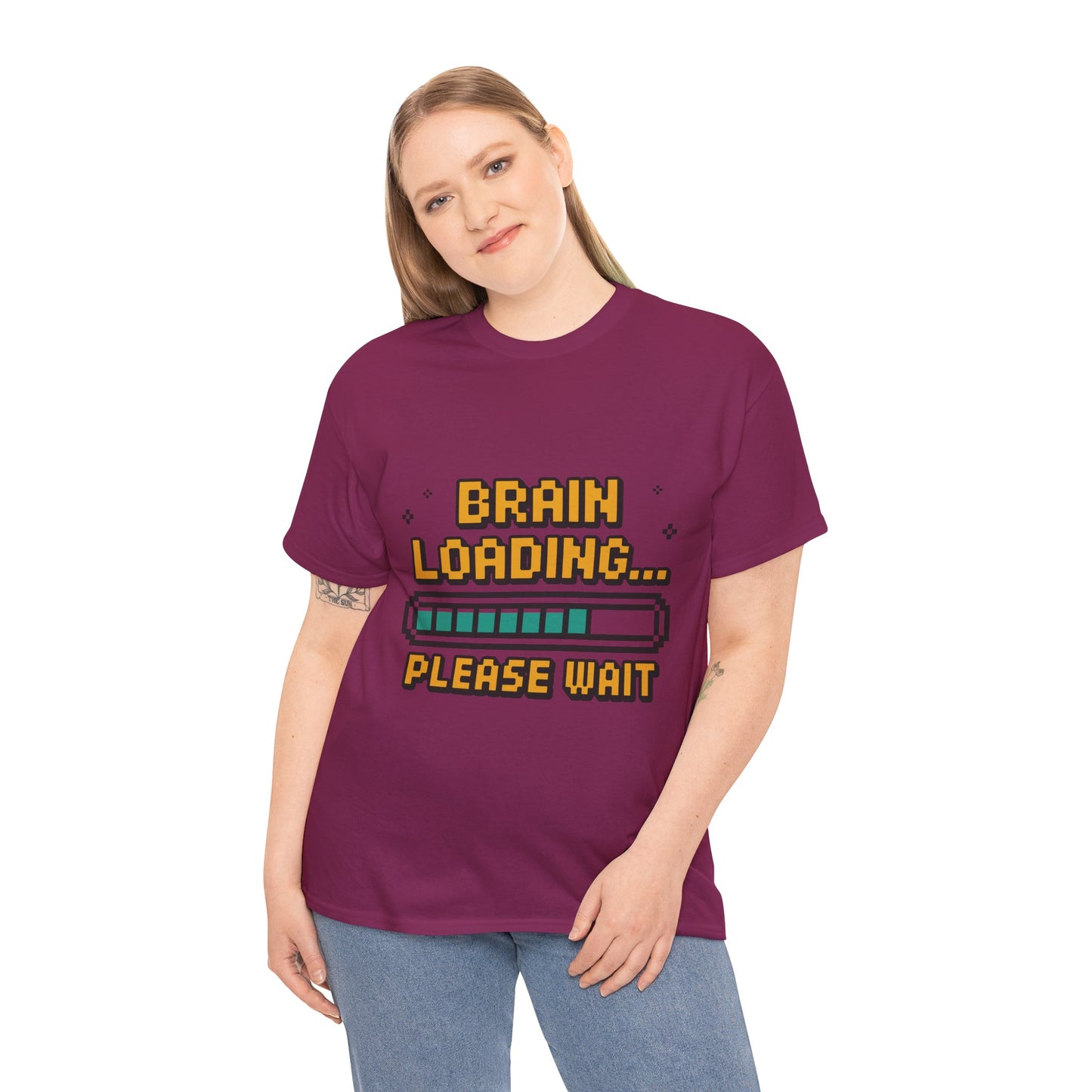 Unisex Heavy Cotton Tee (Brain Loading...Please Wait)