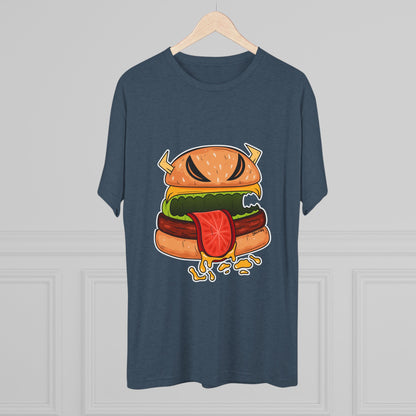 Unisex Tri-Blend Crew Tee (Cheeseburger Monster)