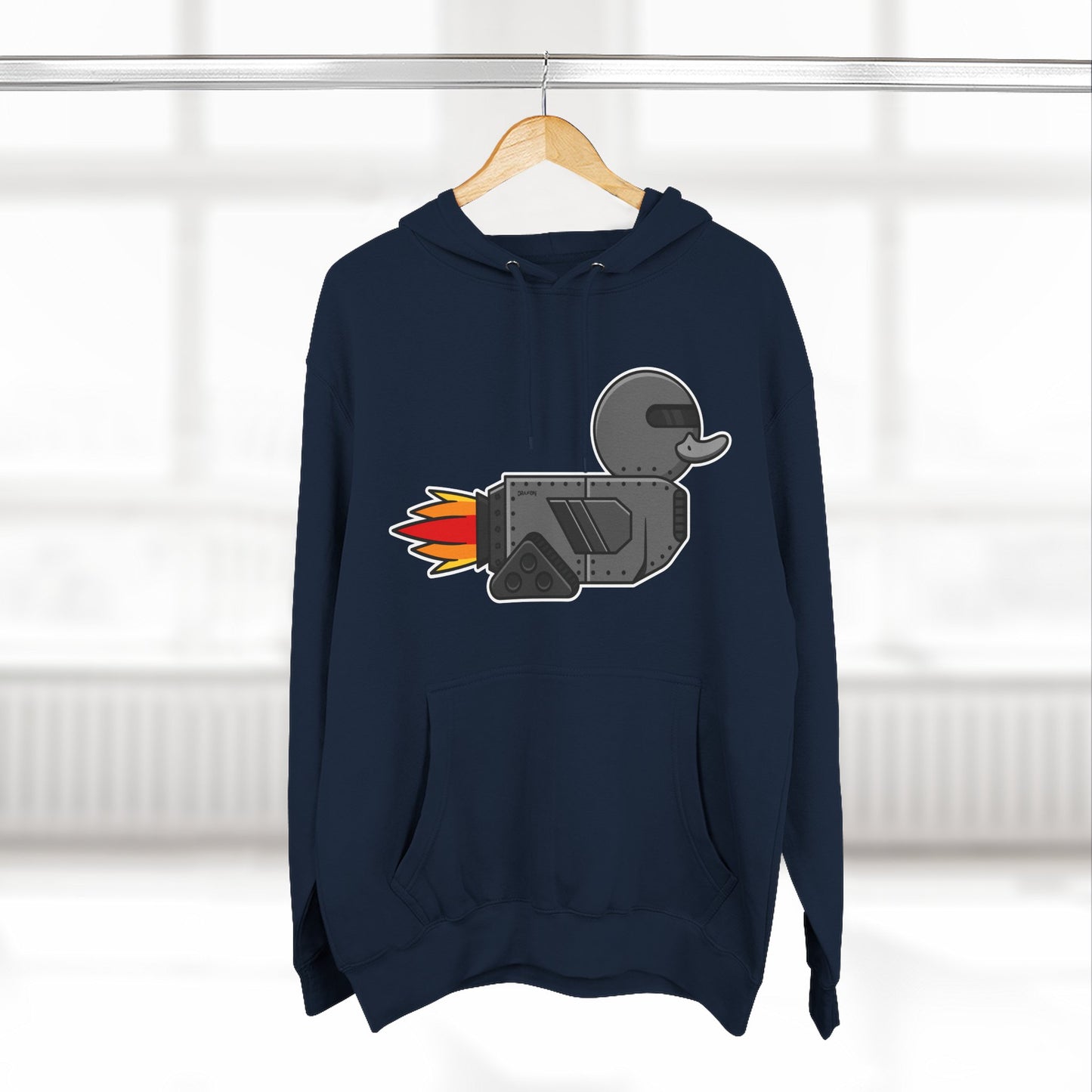 Three-Panel Fleece Hoodie (Robot Duck)