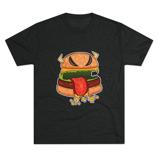 Unisex Tri-Blend Crew Tee (Cheeseburger Monster)