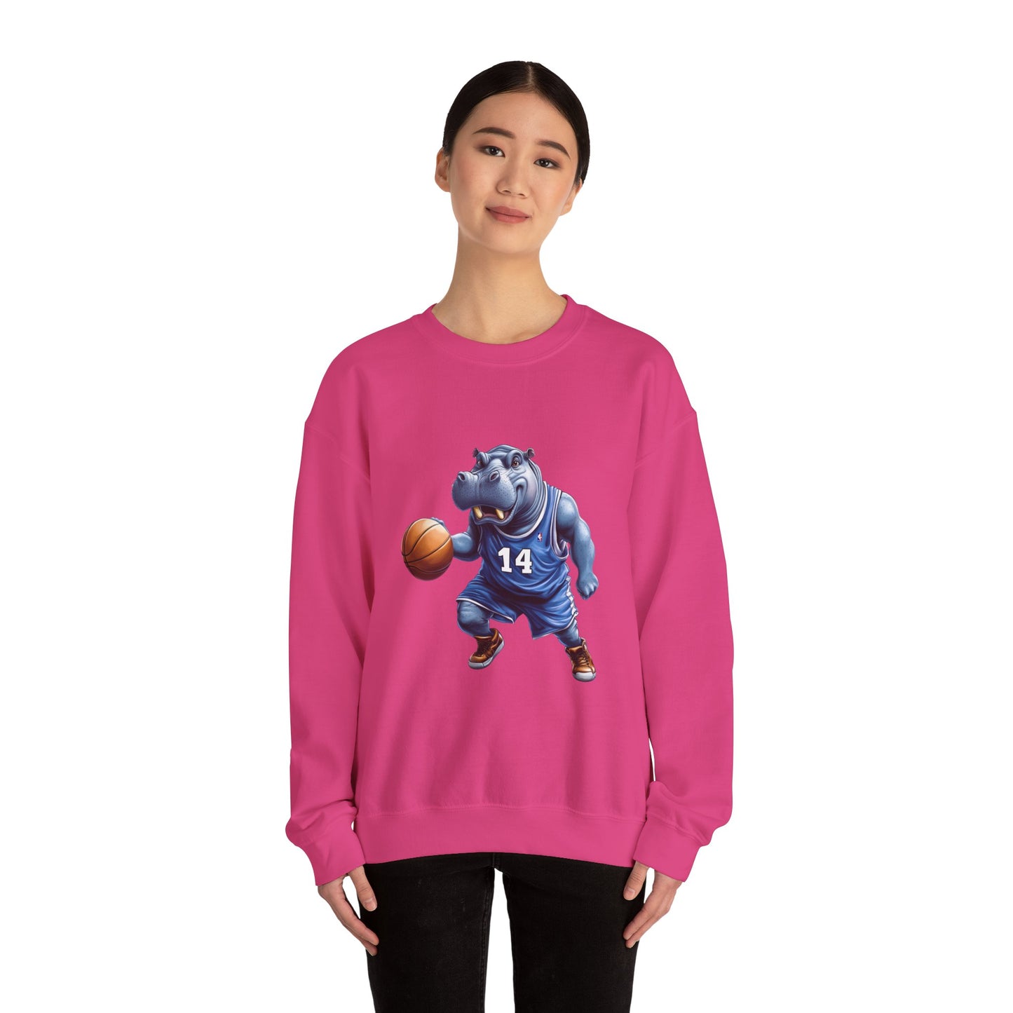 Unisex Heavy Blend™ Crewneck Sweatshirt (Hippo Baller)