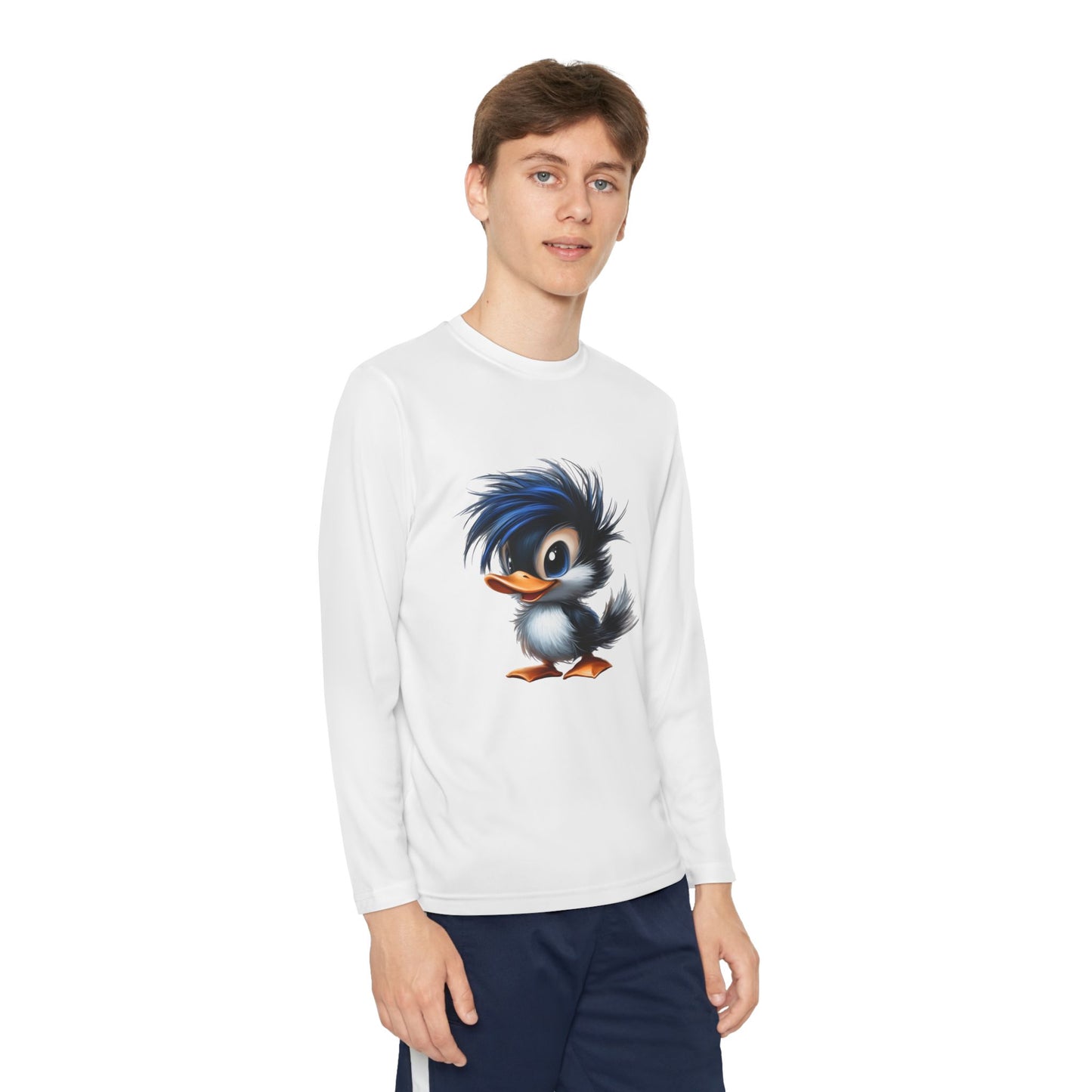 Youth Long Sleeve Competitor Tee (Blue Hair Duck)