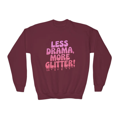 Youth Crewneck Sweatshirt (Less Drama, More Glitter)