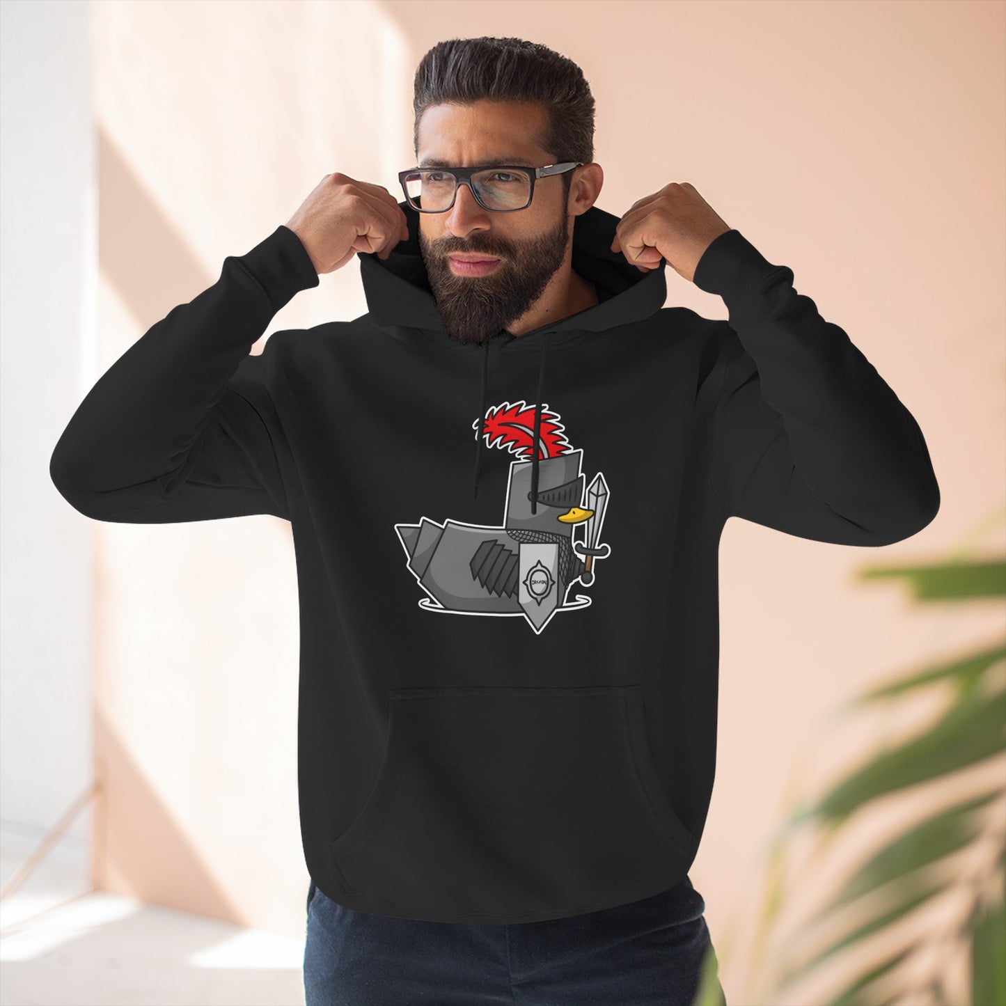 Three-Panel Fleece Hoodie (Knight Duck)