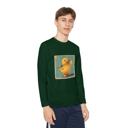 Youth Long Sleeve Competitor Tee (Karaoke Duck)