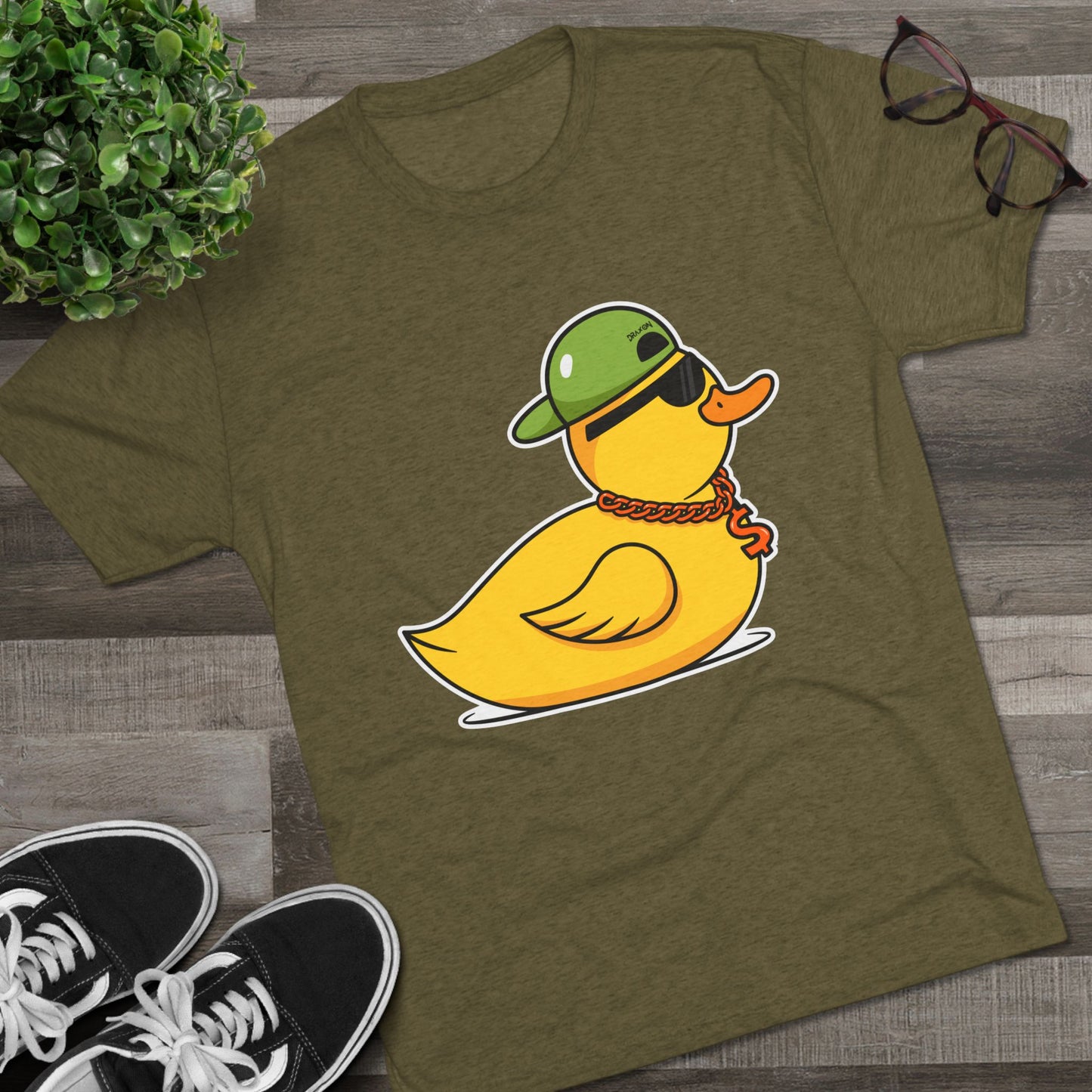 Unisex Tri-Blend Crew Tee (Ninja Duck)