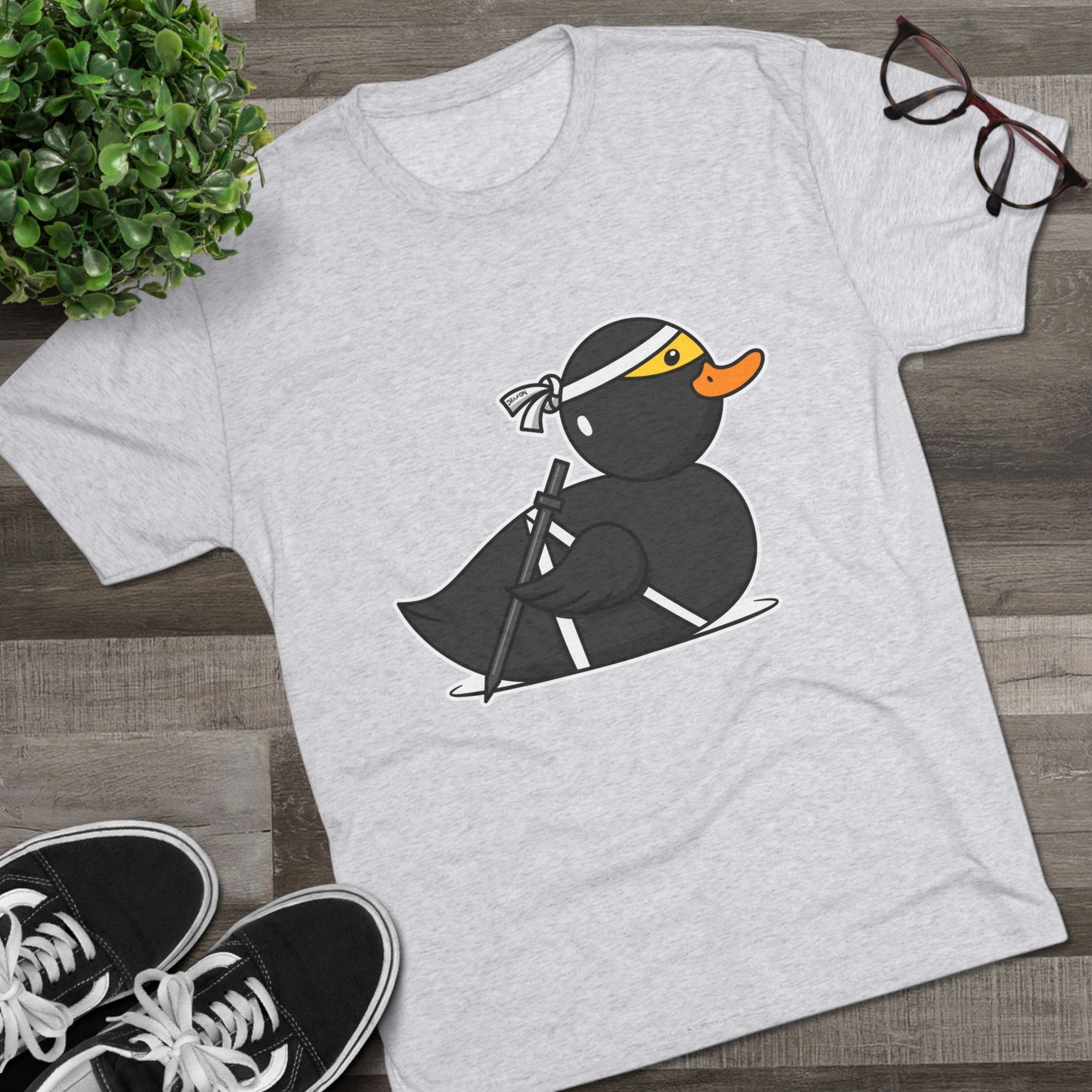 Unisex Tri-Blend Crew Tee (Ninja Duck)