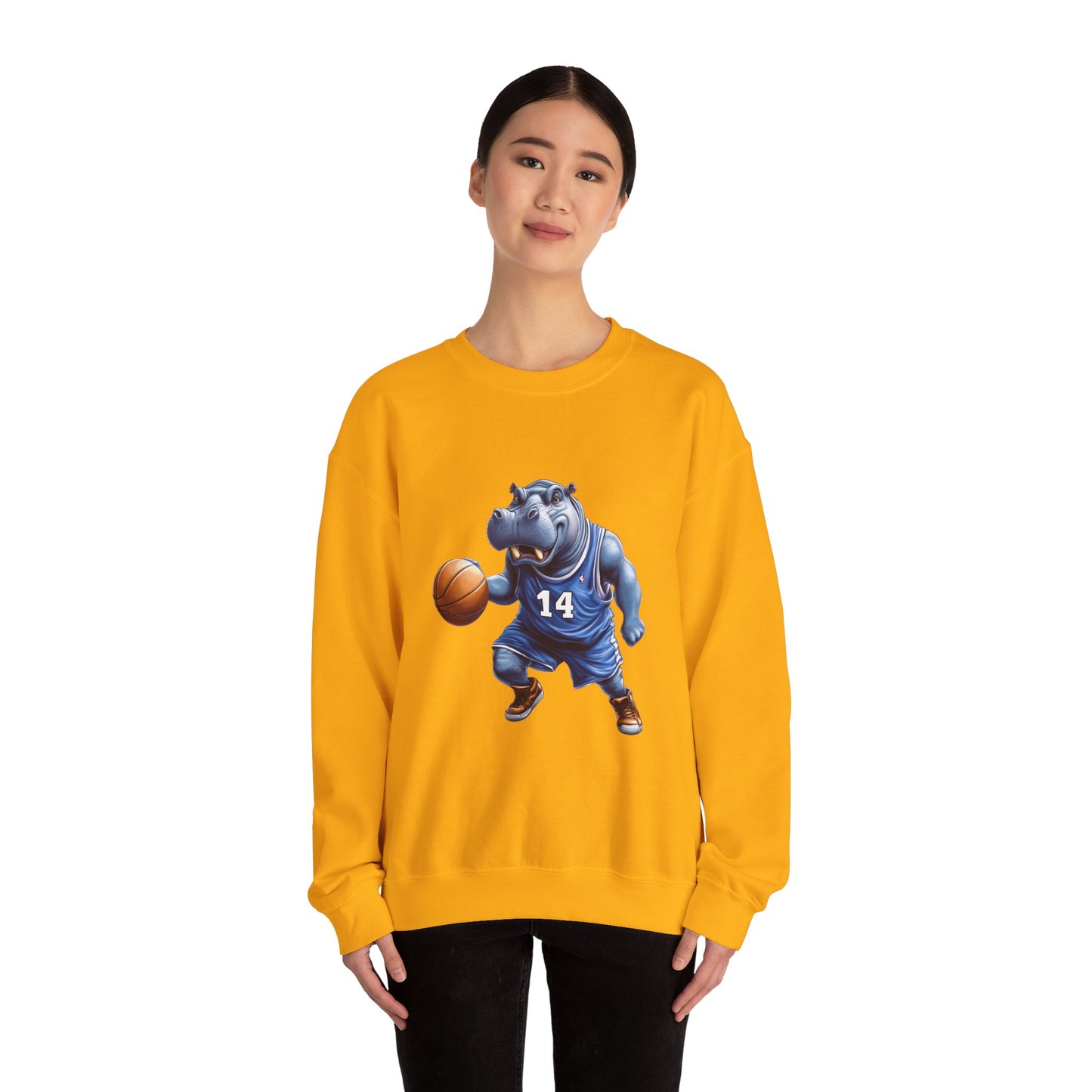 Unisex Heavy Blend™ Crewneck Sweatshirt (Hippo Baller)