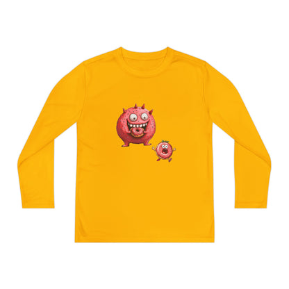 Youth Long Sleeve Competitor Tee (Donut Monster eating Donut)