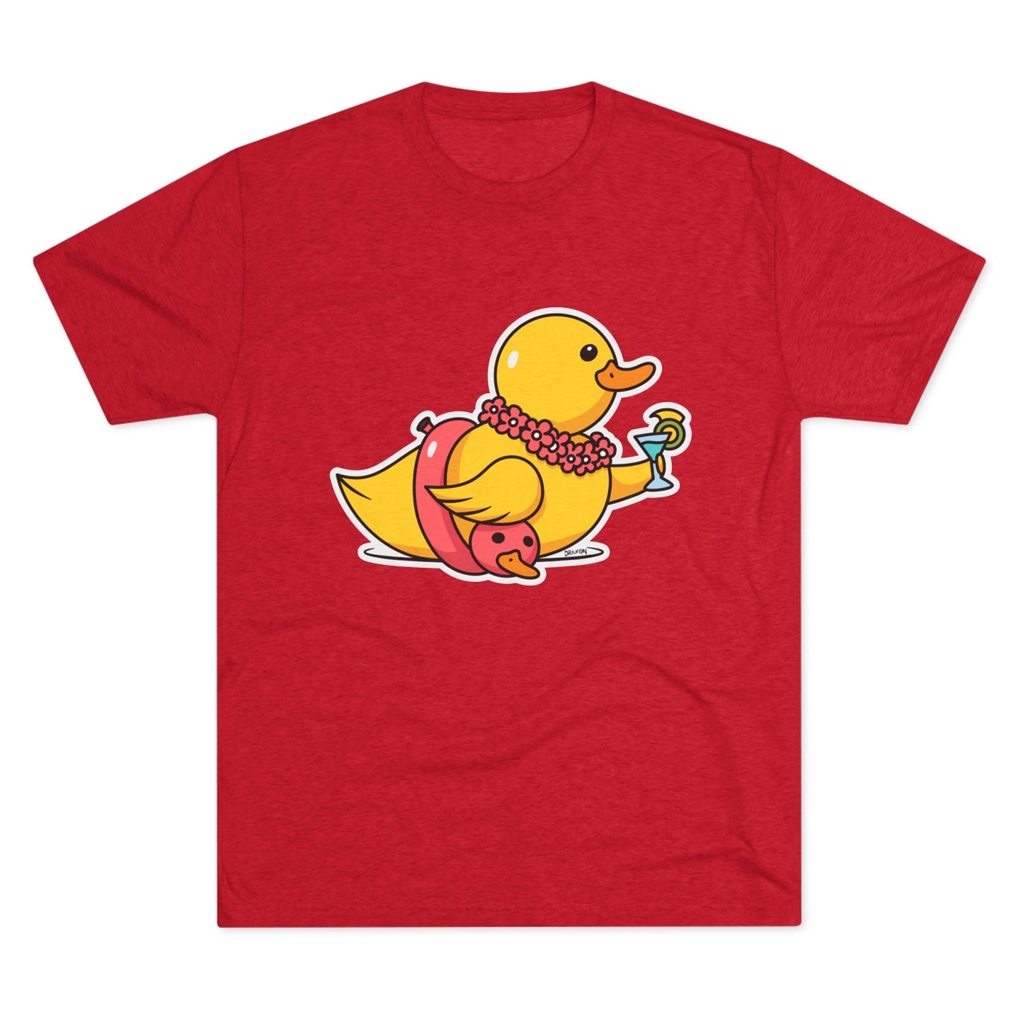 Unisex Tri-Blend Crew Tee (Tropical Duck)