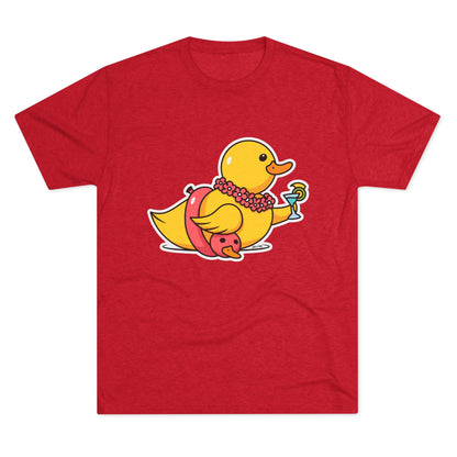 Unisex Tri-Blend Crew Tee (Tropical Duck)