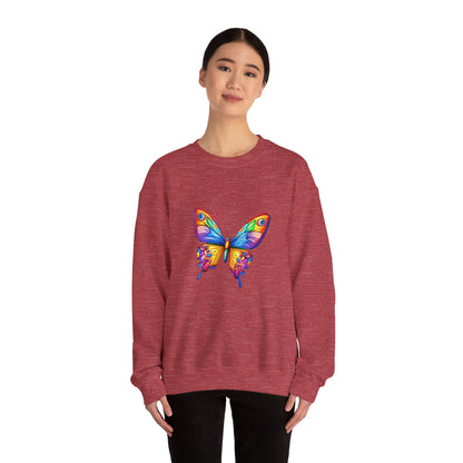 Unisex Heavy Blend™ Crewneck Sweatshirt (Colorful Butterfly)