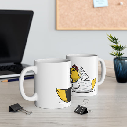 White Ceramic Mug 11oz & 15oz (Wedding Ducks)