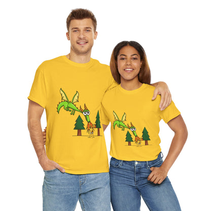 Unisex Heavy Cotton Tee (Flaming Dragon)
