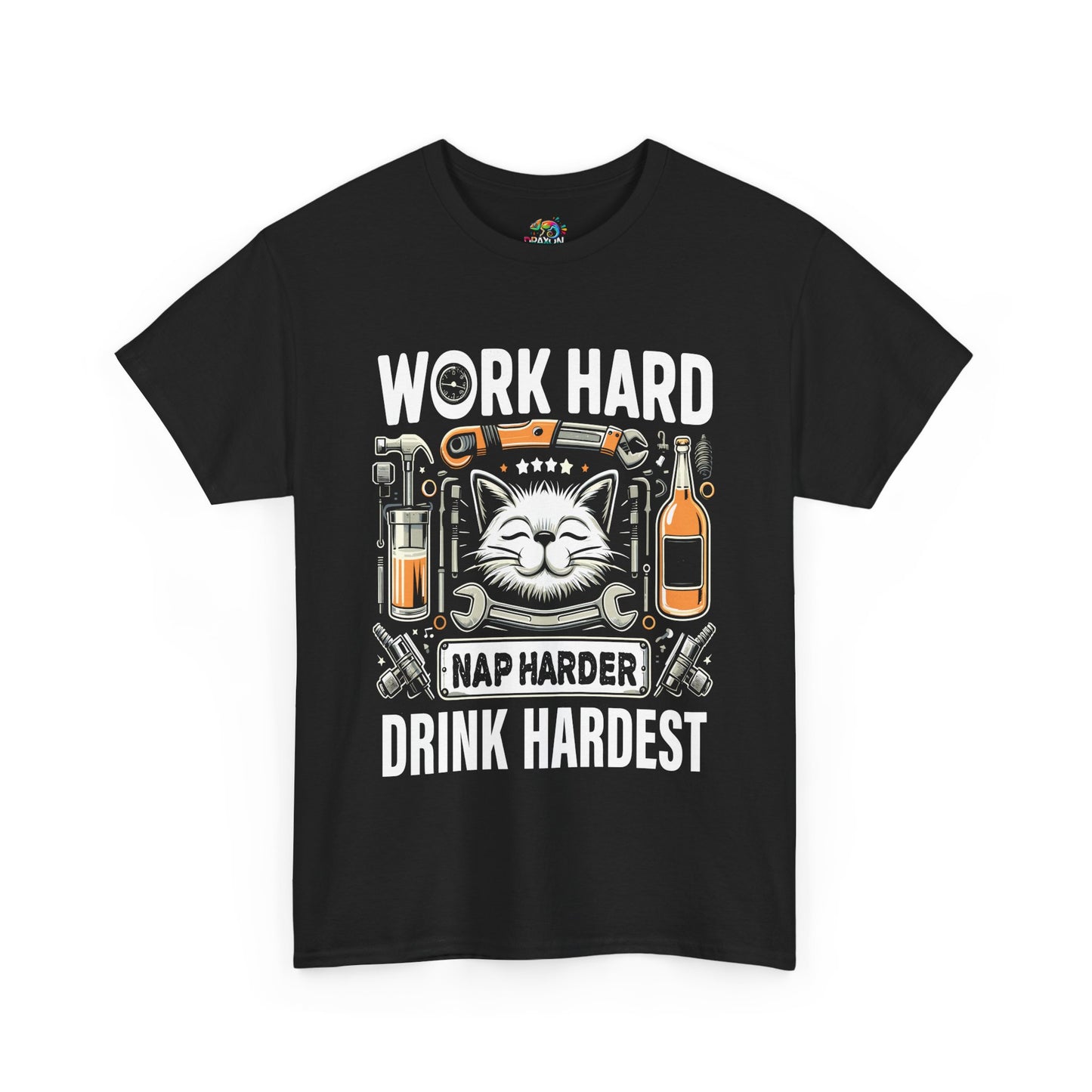 Unisex Heavy Cotton Tee (Work, Nap & Drink Hard)