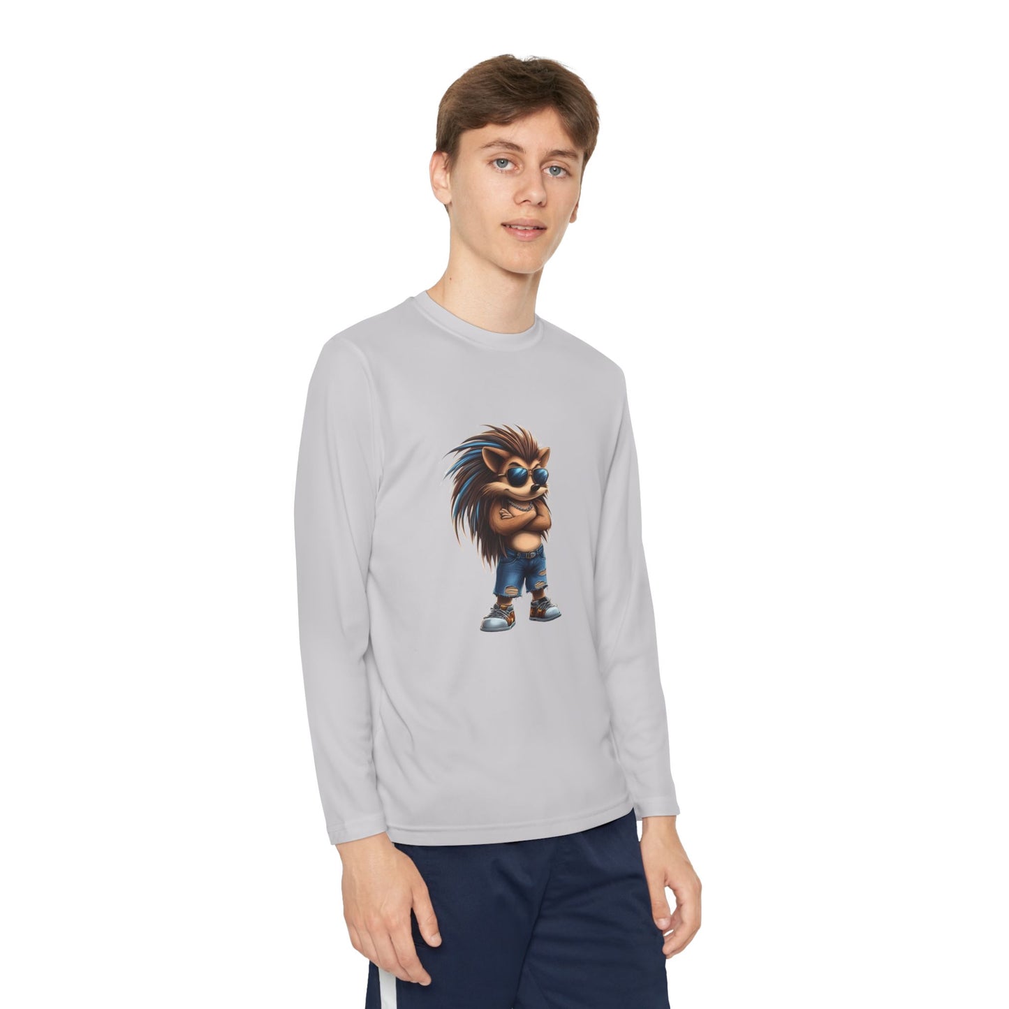 Youth Long Sleeve Competitor Tee (Cool Hedgehog)