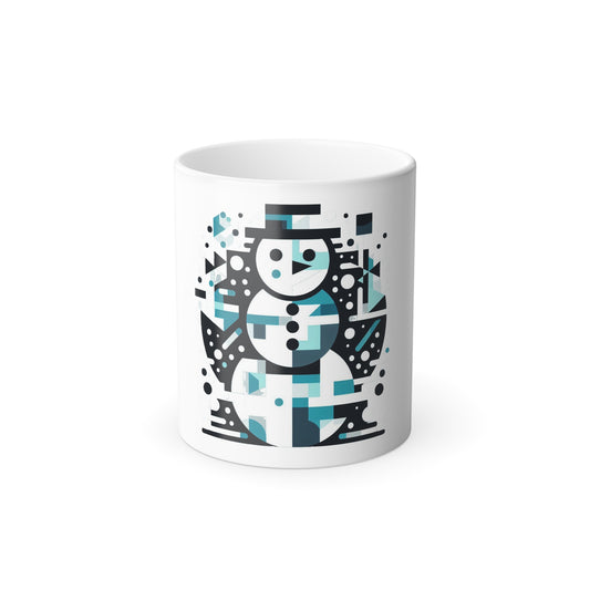 Color Morphing Mug, 11oz (Abstract Snowman)