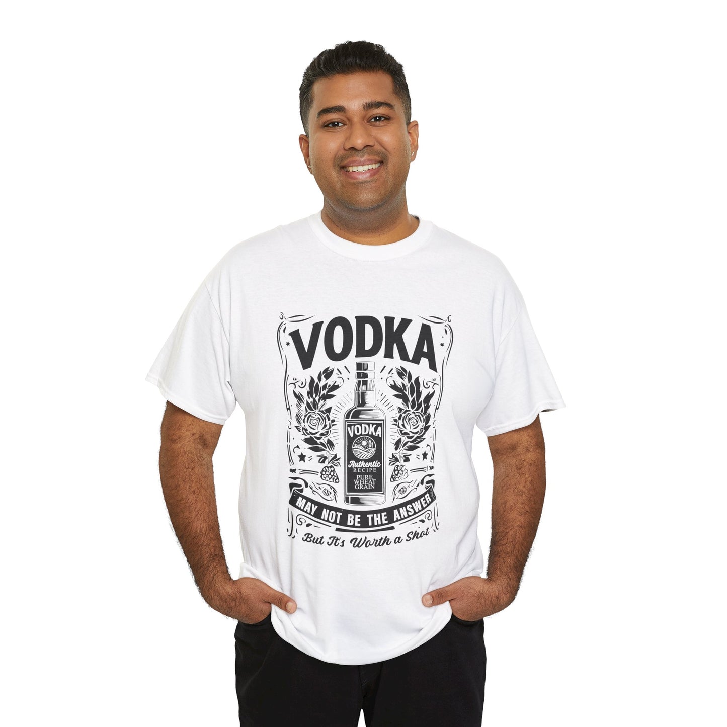 Unisex Heavy Cotton Tee (Vodka - Worth a Shot)