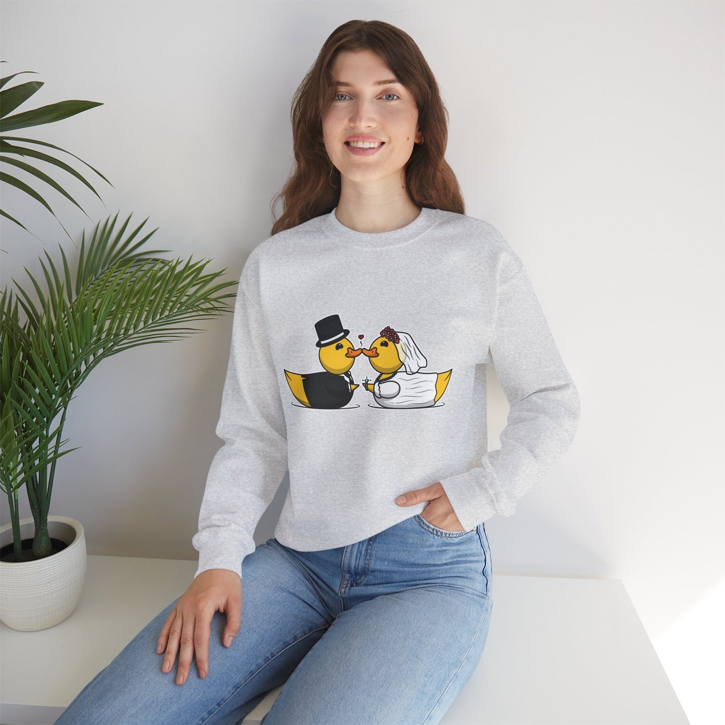 Unisex Heavy Blend™ Crewneck Sweatshirt (Wedding Ducks)