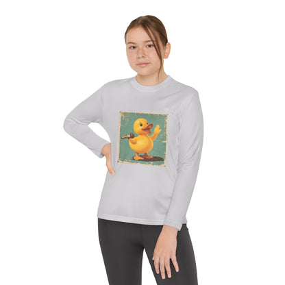 Youth Long Sleeve Competitor Tee (Karaoke Duck)