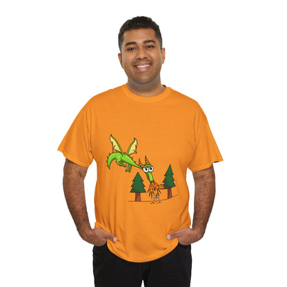 Unisex Heavy Cotton Tee (Flaming Dragon)